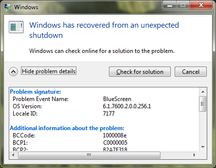 1255939496 59 FT71063 Win7 Bluescreen Report